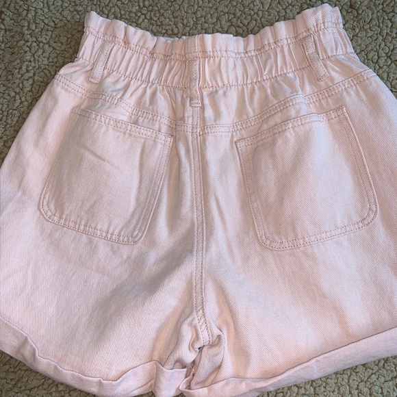 PINK PAPERBAG DENIM SHORTS - Picture 3 of 4